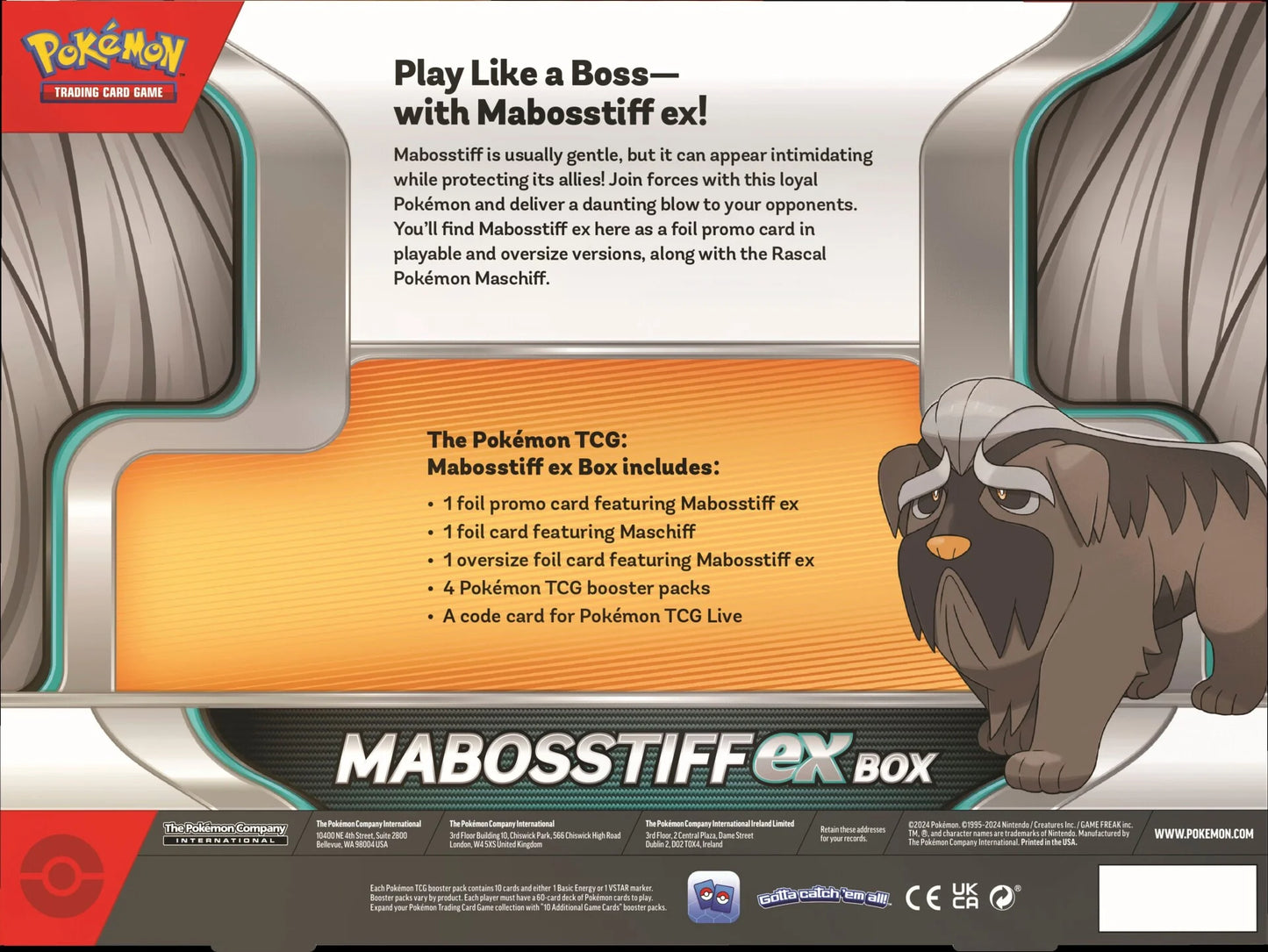 Pokémon TCG:  Mabosstiff Ex Box