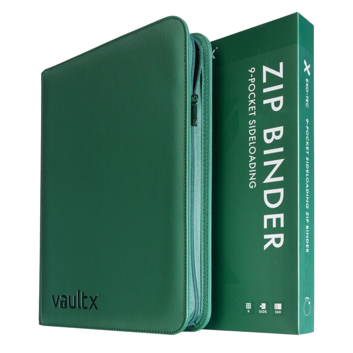 Vault X Metallic Green Exo-Tec® Zip Binder - Various Sizes Available