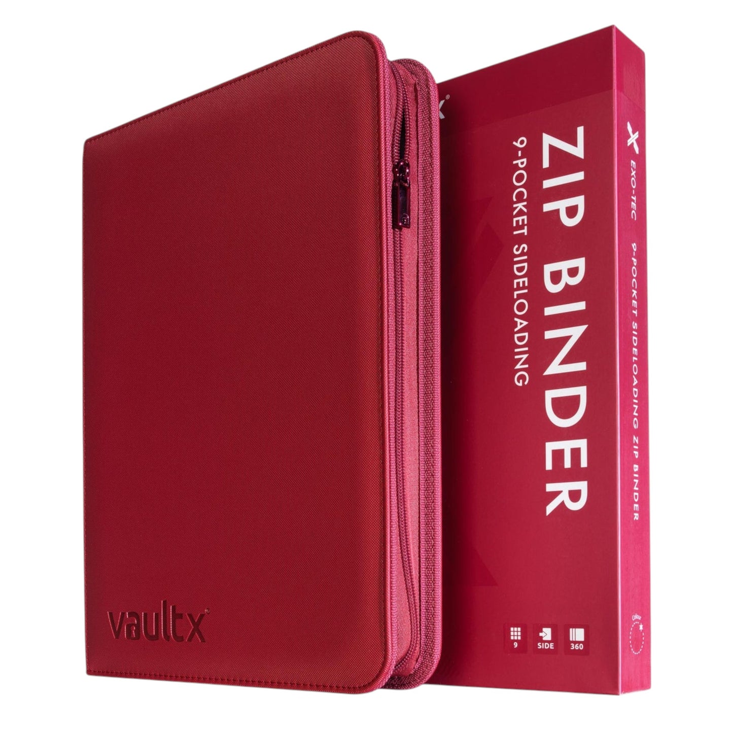 Vault X Metallic Red Exo-Tec® Zip Binder - Various Sizes Available