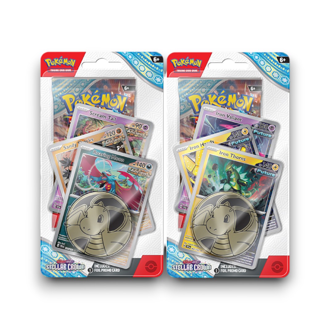 Pokémon TCG S&V 7 Stellar Crown Checklane Blister - Roaring Moon & Iron Thorns