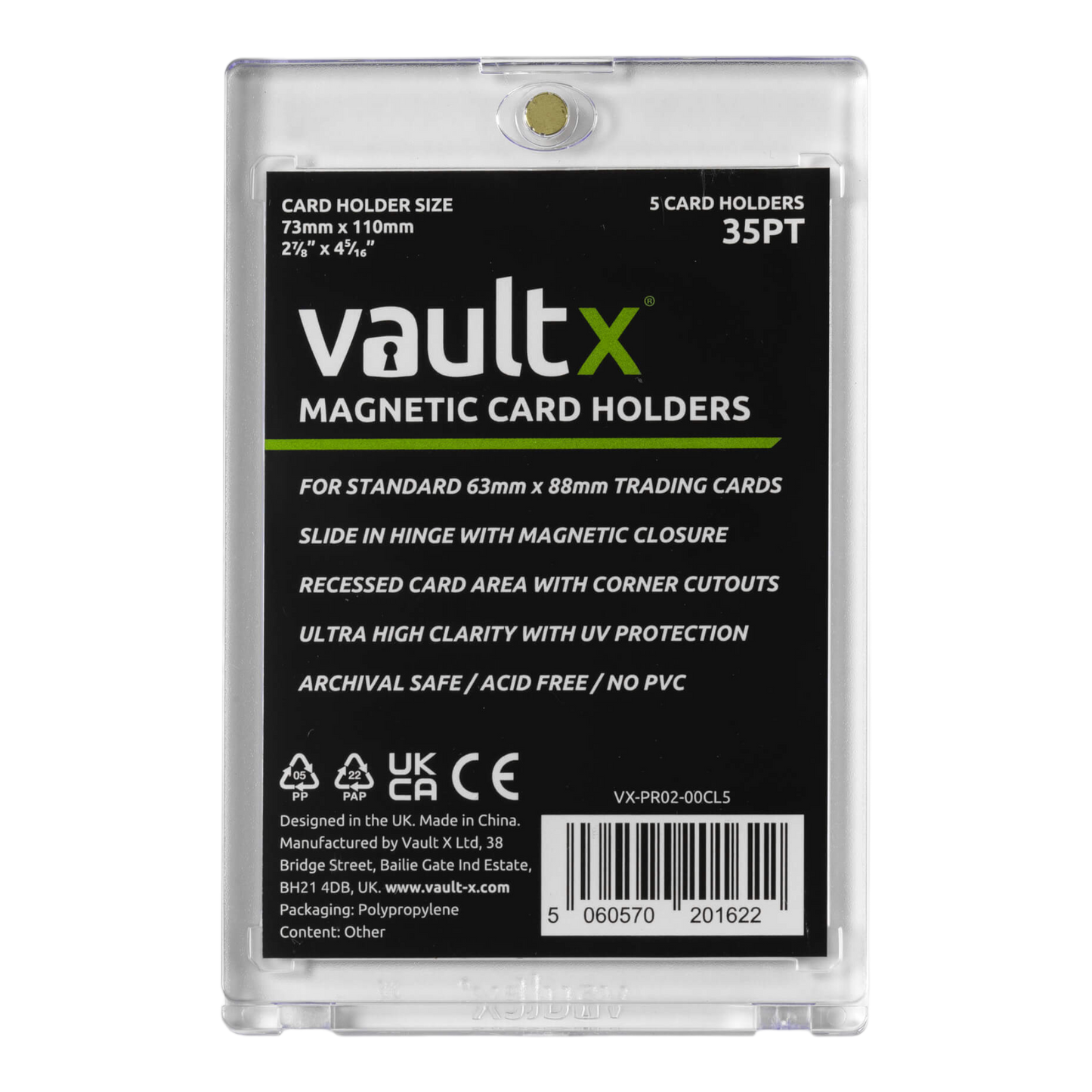 Vault X Magnetic Card Holders 35pt (5 Pack)