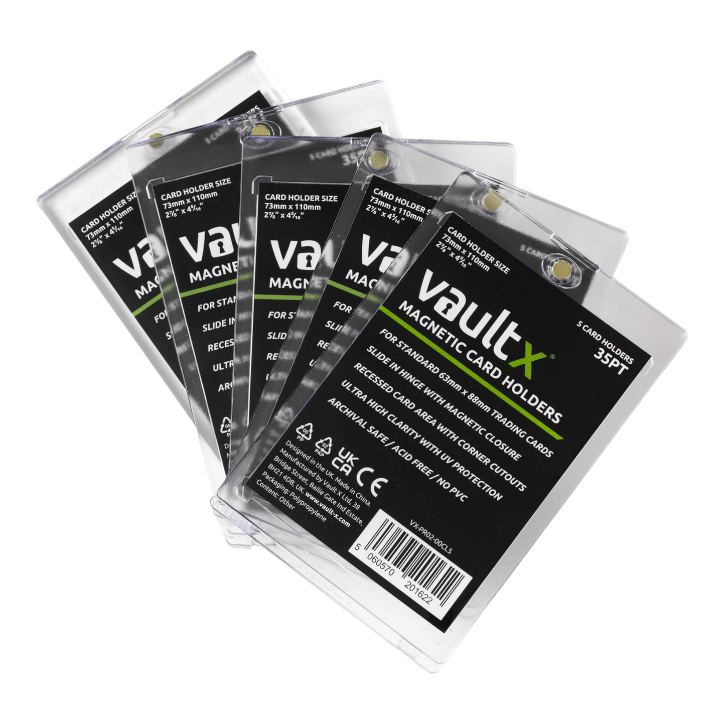 Vault X Magnetic Card Holders 35pt (5 Pack)