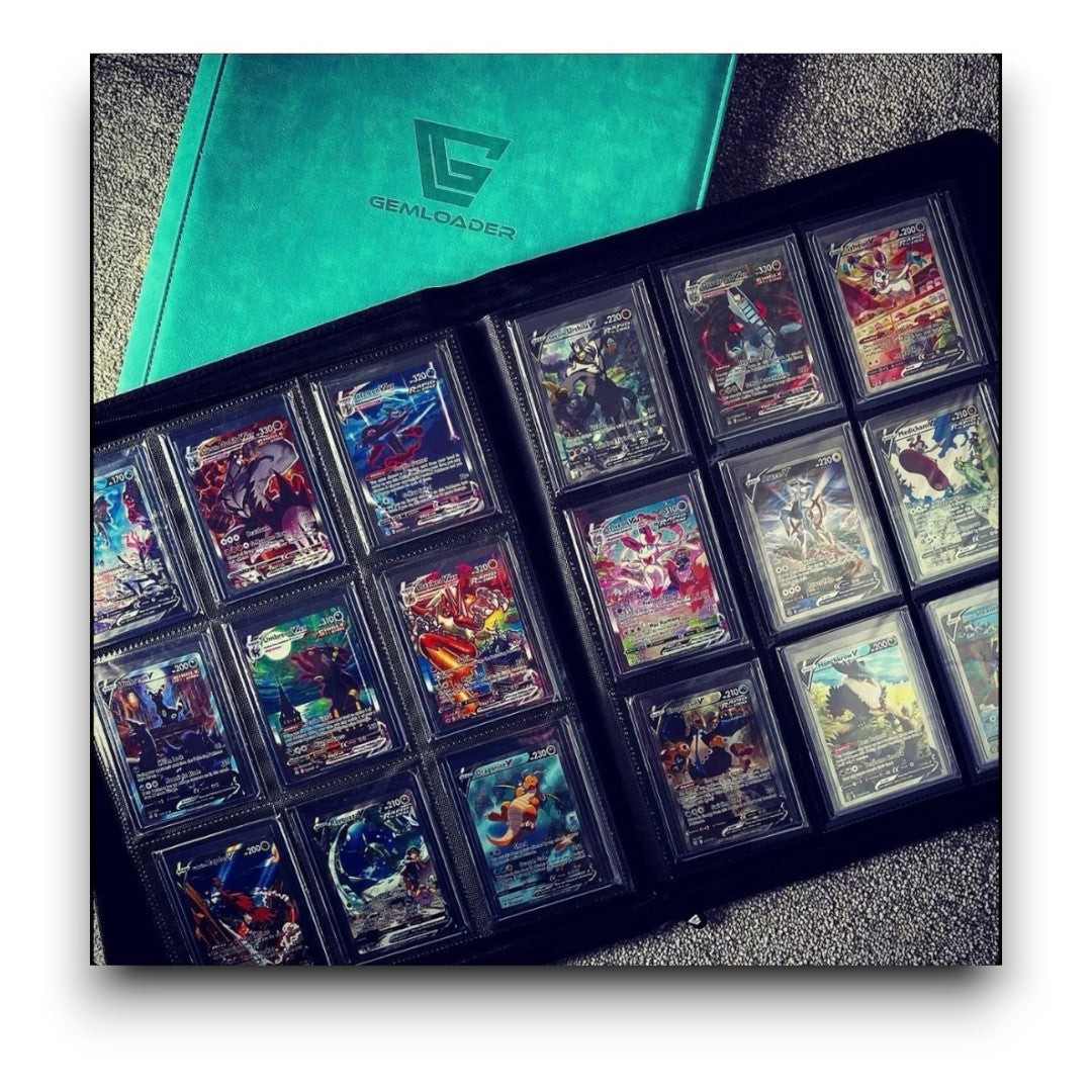 Premium 3''X4'' Toploader fit collector's binder [216 pockets 3X3] Tiffany Blue