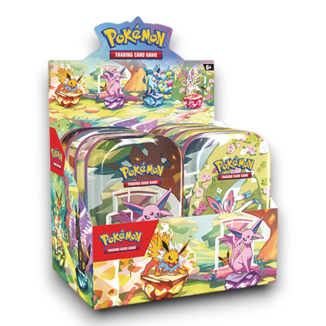 Pokémon TCG: Scarlet & Violet 8.5 - Prismatic Evolutions Mini Tins - Sealed Display Case