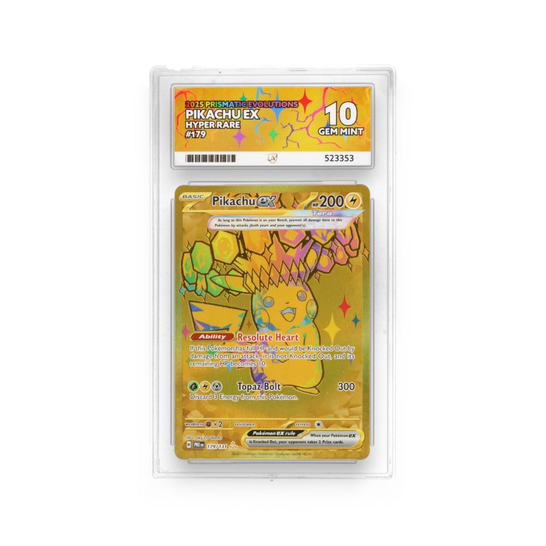 Ace Graded 10 Pikachu EX Hyper Rare Prismatic Evolutions #179