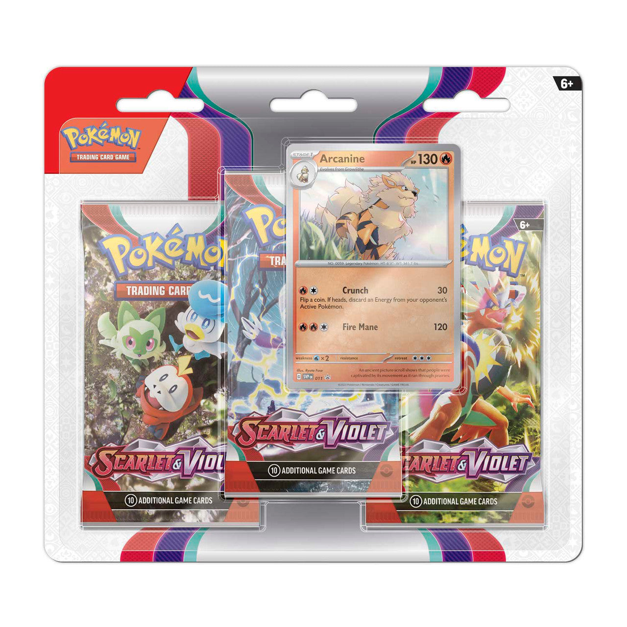 Scarlet & Violet (Base Set) Triple Blister Pack Arcanine